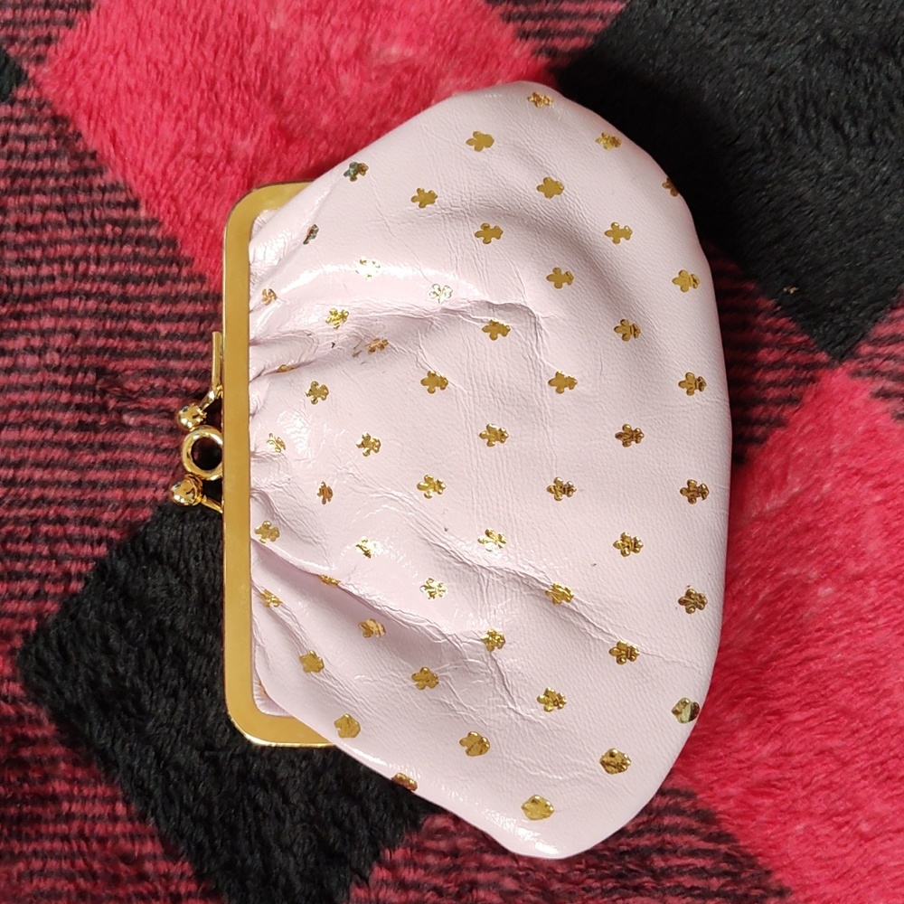 Italian Leather Pink and Gold Coin Purse - NWOT
